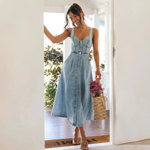 Load image into Gallery viewer, CitySleek Denim Midi Dress