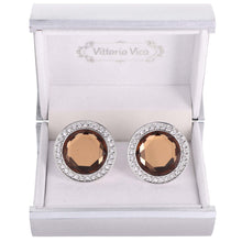 Load image into Gallery viewer, Vittorio Vico Discus Colored Crystal Bling Cufflinks (CL11XX Series)