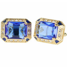 Load image into Gallery viewer, Vittorio Vico Big Rectangular Colored Crystal Cufflinks (CL73XX)