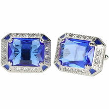 Load image into Gallery viewer, Vittorio Vico Big Rectangular Colored Crystal Cufflinks (CL73XX)