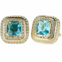 Load image into Gallery viewer, Vittorio Vico Square Colored Crystal Double Diamond Set Cufflinks (CL 75XX)