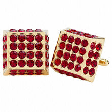 Load image into Gallery viewer, Vittorio Vico Square Studded Colored Crystal Cufflinks (CL 76XX)