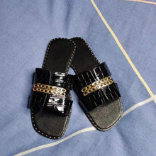 Load image into Gallery viewer, Classic Design New Women Flat Flip Flops Double Chain Sandal Slippers Shoes Women Flats Slippers Flat Sandals Elegant Strappy Flip Flops Casual Comfortable Beach Shoes