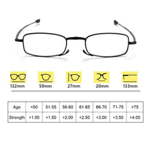 Load image into Gallery viewer, Classic Fashionable Folding Reading Glasses With Case For Men Women Telescopic Rotation Eyeglasses Includes Glasses Case Blue Light Blocking Reading Glasses Folding Reading Glasses, Small Folding Readers for Men Women
