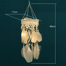 Load image into Gallery viewer, Classic Lantern Dream Catcher Kid Room Dream Catchers LED Light Up White Feather Lights Ceiling Decor Wall Hanging Ornaments for Bedroom Decor Gifts for Teenage Girl Decoration Home Wind Chime Feather Wedding