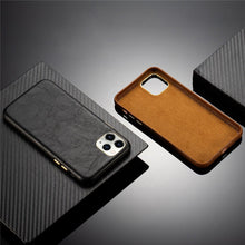 Load image into Gallery viewer, Classic Leather Case Compatible with iPhone Slim Leather Protective Case Midnight Green Luxury Genuine Leather Cover For iPhone 14 Pro 13 12 11 Pro Max X XS XR 7 8 Plus Case Vintage Leather Business Men Iphone Case