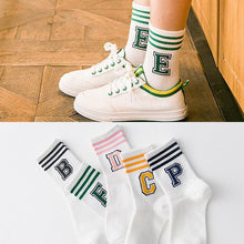 Load image into Gallery viewer, Classic Letter Print Fashion Sporty Short Socks Girls Cute Harajuku Socks Casual Cool Skateboard Socks Made Out Of Pure Cotton Breathable Socks For Men And Women