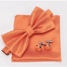 Load image into Gallery viewer, Classic Men Bowtie Cufflinks Set Casual Men's Fashionable Style Solid Color Bowties Elegant Accessories