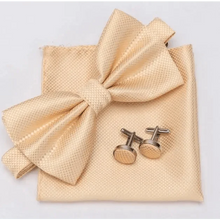 Load image into Gallery viewer, Classic Men Bowtie Cufflinks Set Casual Men's Fashionable Style Solid Color Bowties Elegant Accessories