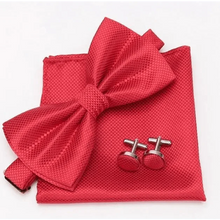 Load image into Gallery viewer, Classic Men Bowtie Cufflinks Set Casual Men's Fashionable Style Solid Color Bowties Elegant Accessories
