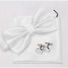 Load image into Gallery viewer, Classic Men Bowtie Cufflinks Set Casual Men's Fashionable Style Solid Color Bowties Elegant Accessories