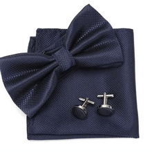 Load image into Gallery viewer, Classic Men Bowtie Cufflinks Set Casual Men's Fashionable Style Solid Color Bowties Elegant Accessories