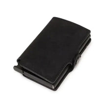 Load image into Gallery viewer, Classic Multifunction Automatic Aluminum Alloy Leather Credit Card Holder Retro New Pop-Up Card Ejector Business Wallets For Men