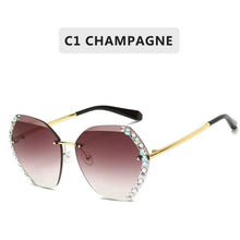 Load image into Gallery viewer, Classic Rimless Sunglasses Women Metal Frame Diamond Cutting Lens Sunglasses For Women New Fashion Black Color New Retro Sun Glasses For Women New Summer Style Sun glasses For Female Famous Style Frames
