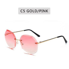 Load image into Gallery viewer, Classic Rimless Sunglasses Women Metal Frame Diamond Cutting Lens Sunglasses For Women New Fashion Black Color New Retro Sun Glasses For Women New Summer Style Sun glasses For Female Famous Style Frames