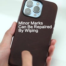 Load image into Gallery viewer, Classic Simple Brown Black Shockproof Drop Proof Phone Case Protective Genuine Leather Case for iPhone 13 Pro Max Business Case for iPhone 13 Mini Classic Magnetic Charging Phone Back Cover
