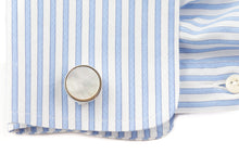 Load image into Gallery viewer, Classic Tuxedo Cufflinks Studs with Mother of Pearl Silver
