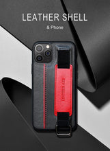 Load image into Gallery viewer, Classic Vintage Design Leather Belt Style With Strap Case for iPhone 14 13 12 Mini 11 Pro Max XS XR Max 8 7 6S Plus PU Leather Wristband Card Holder Full Cover Business Simple Iphone Case For Men And Women
