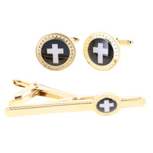 Load image into Gallery viewer, Vittorio Vico Religious Cufflinks & Tie Bar Set