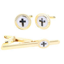 Load image into Gallery viewer, Vittorio Vico Religious Cufflinks & Tie Bar Set