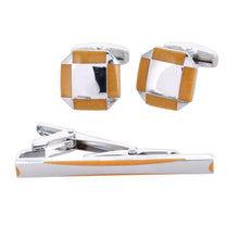 Load image into Gallery viewer, Vittorio Vico Plain Silver Cufflinks & Tie Bar Set