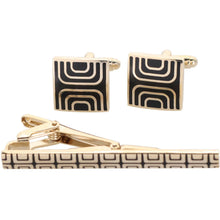 Load image into Gallery viewer, Vittorio Vico Plain Gold Cufflinks & Tie Bar Set