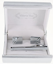 Load image into Gallery viewer, Vittorio Vico Plain Gold Cufflinks & Tie Bar Set