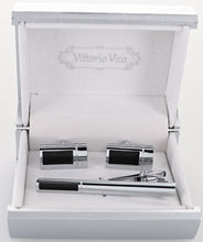 Load image into Gallery viewer, Vittorio Vico Plain Gold Cufflinks & Tie Bar Set