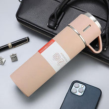 Load image into Gallery viewer, Coffee Thermos 500ml Water Bottle Portable Thermal Travel Sports Mug In-Car Insulated Cup Stainless Steel Vacuum Flasks Double Layer Stainless Steel Vacuum Flask Set with 3 Cups Including Lid