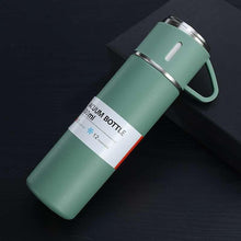 Load image into Gallery viewer, Coffee Thermos 500ml Water Bottle Portable Thermal Travel Sports Mug In-Car Insulated Cup Stainless Steel Vacuum Flasks Double Layer Stainless Steel Vacuum Flask Set with 3 Cups Including Lid