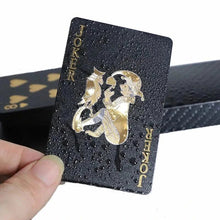Load image into Gallery viewer, Color Black Gold Playing Card Game Card Group Waterproof Poker Suit Magic Dmagic Package Board Game Gift Collection