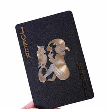 Load image into Gallery viewer, Color Black Gold Playing Card Game Card Group Waterproof Poker Suit Magic Dmagic Package Board Game Gift Collection