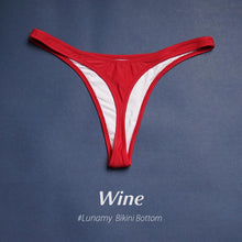 Load image into Gallery viewer, Colorful Bikini Thong Swimwear Women Swimsuit Top And Bottoms T-Back Brazilian Swimming Women's Strappy Triangle Bikini Sets High Cut Cheeky Thong Bottom Swimsuits