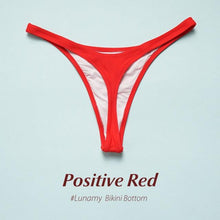 Load image into Gallery viewer, Colorful Bikini Thong Swimwear Women Swimsuit Top And Bottoms T-Back Brazilian Swimming Women's Strappy Triangle Bikini Sets High Cut Cheeky Thong Bottom Swimsuits