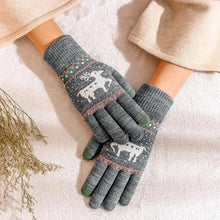 Load image into Gallery viewer, Colorful Christmas Deer Printed Warm Autumn Winter Comfortable Gloves For Men Women Cute Unisex Stylish Design Soft Full Finger Gloves