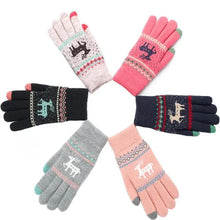 Load image into Gallery viewer, Colorful Christmas Deer Printed Warm Autumn Winter Comfortable Gloves For Men Women Cute Unisex Stylish Design Soft Full Finger Gloves