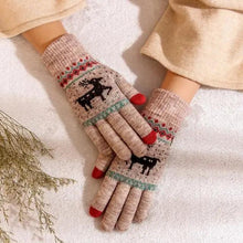 Load image into Gallery viewer, Colorful Christmas Deer Printed Warm Autumn Winter Comfortable Gloves For Men Women Cute Unisex Stylish Design Soft Full Finger Gloves
