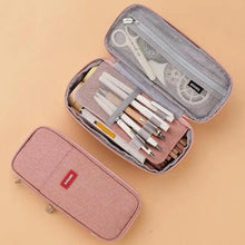 Load image into Gallery viewer, Colorful Pencil Organizer Pouch Pen Holder School Supplies Portable Travel Simple Storage Box Easy Grip Handle