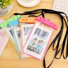 Load image into Gallery viewer, Colorful Pouch Universal Waterproof Cell Phones Useful Dropping Convenient To Use Lightweight Portable Bags Plastic Waterproof Underwater Pouch for Mobile Phone Case & Strap 3.5 -6 inch