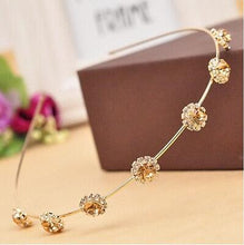 Load image into Gallery viewer, Colorful Rhinestone Flower Leaf Hair Hoop Headband Hairband for Women Girls Bezel Hair Band Hair Accessories Flower and Leaves Crown Hair Band for Bride and Bridesmaids