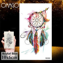 Load image into Gallery viewer, Colorful Tribal Tattoo Feather Temporary Tattoos Custom Waterproof Modern Tatoos Luxury Design