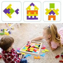 Load image into Gallery viewer, Colorful Wooden Tangram Brain Teaser Puzzle Toys Tetris Game Preschool Imagination Intellectual Educational Kid Toy