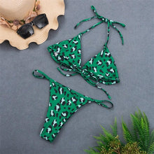 Load image into Gallery viewer, Colors Solid Bikini Set Push Up Swimwear Two Piece Swimsuit Swimwear Halter String Triangle Bikini Sets Women Swimsuit Low Waist Halter Two Pieces Bathing Suit