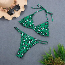 Load image into Gallery viewer, Colors Solid Bikini Set Push Up Swimwear Two Piece Swimsuit Swimwear Halter String Triangle Bikini Sets Women Swimsuit Low Waist Halter Two Pieces Bathing Suit