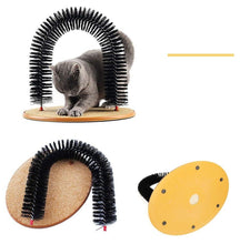Load image into Gallery viewer, Comfortable Arch Cats Massager Pet Cat Itching Grooming Supplies Round Fleece Base Kitten Toy Scratching Device Brush For Cat Arch Self Grooming and Massaging Brush Toy Pet Scratcher Pads Hair Cleaner