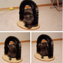 Load image into Gallery viewer, Comfortable Arch Cats Massager Pet Cat Itching Grooming Supplies Round Fleece Base Kitten Toy Scratching Device Brush For Cat Arch Self Grooming and Massaging Brush Toy Pet Scratcher Pads Hair Cleaner