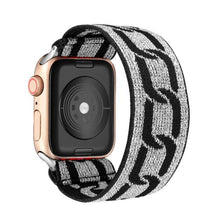 Load image into Gallery viewer, Comfortable Elastic Scrunchie Strap Band For Watch Women Bracelet Compatible With Watch Band 41mm 40mm 38mm Women Girls Adjustable Elastic Nylon Strap Solo Loop Replacement Lightweight Wristband For Watches