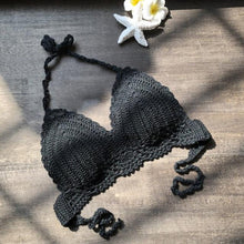 Load image into Gallery viewer, Comfortable Summer Beach Beachwear Bikini Bra Breathable Bikini Swimsuit Women Beach Crochet Crop Summer Halter Tank Top Beach Knit Casual New Fashion Halter Knitted Bra