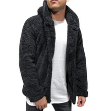 Load image into Gallery viewer, Comfortable Winter Unisex Jacket Fluffy Thick Warm Jacket Long Sleeve Hooded Coat Soft Coat Jacket Warm Casual Button Jacket Elegant Modern Autumn Plush Buttons Closure Thick Men Coat For Outdoor