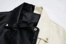 Load image into Gallery viewer, Contrast Vegan Leather Jacket